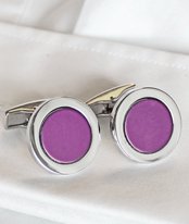 Manschettenknopf mit farbigen Inlett lila